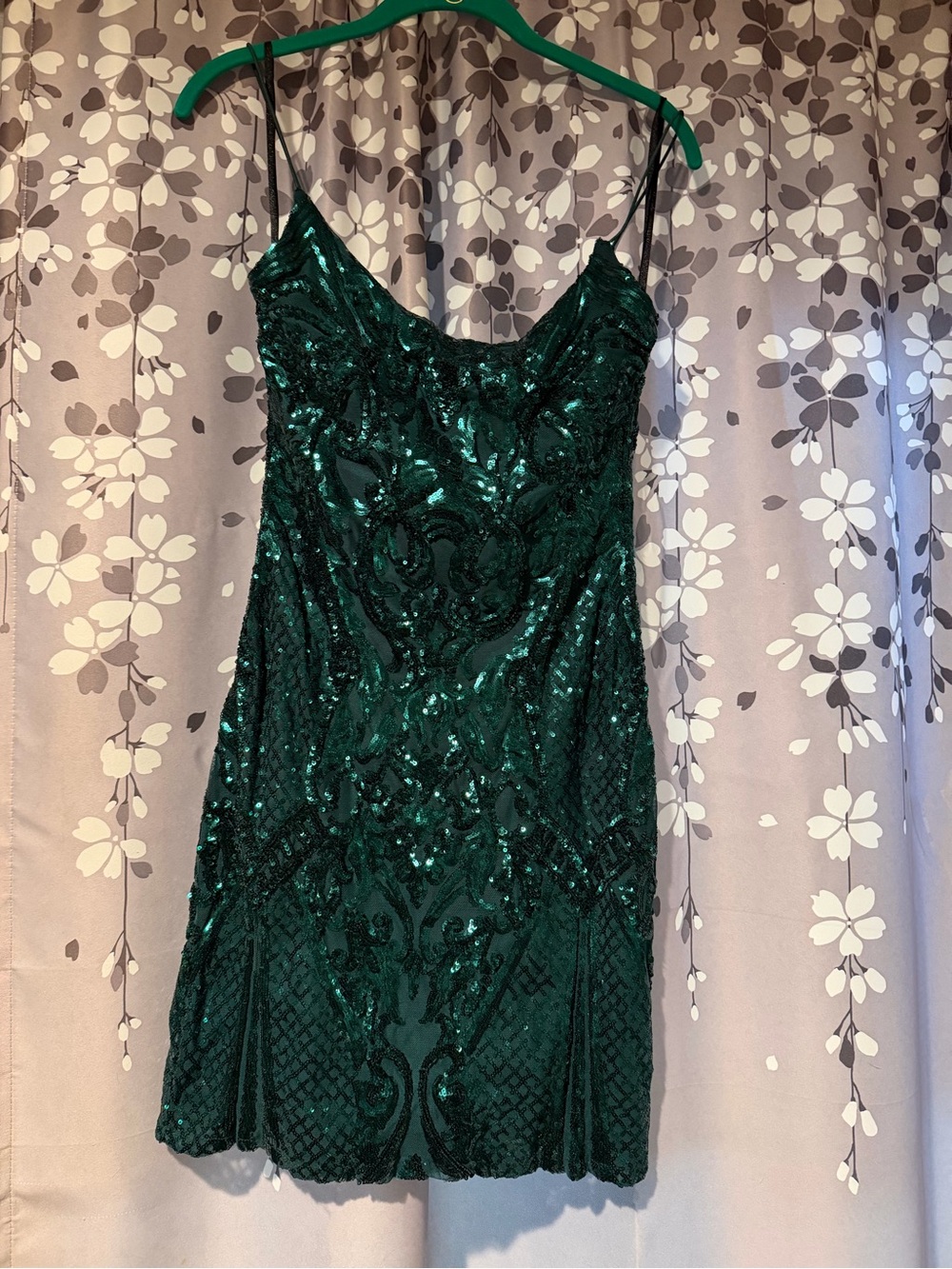 B Darlin Emerald Green Sequin Mini Dress